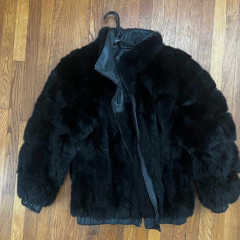 Vintage reversible leather/fur coat